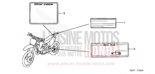 ETIQUETTE DE PRECAUTIONS CR250R5 de 2005